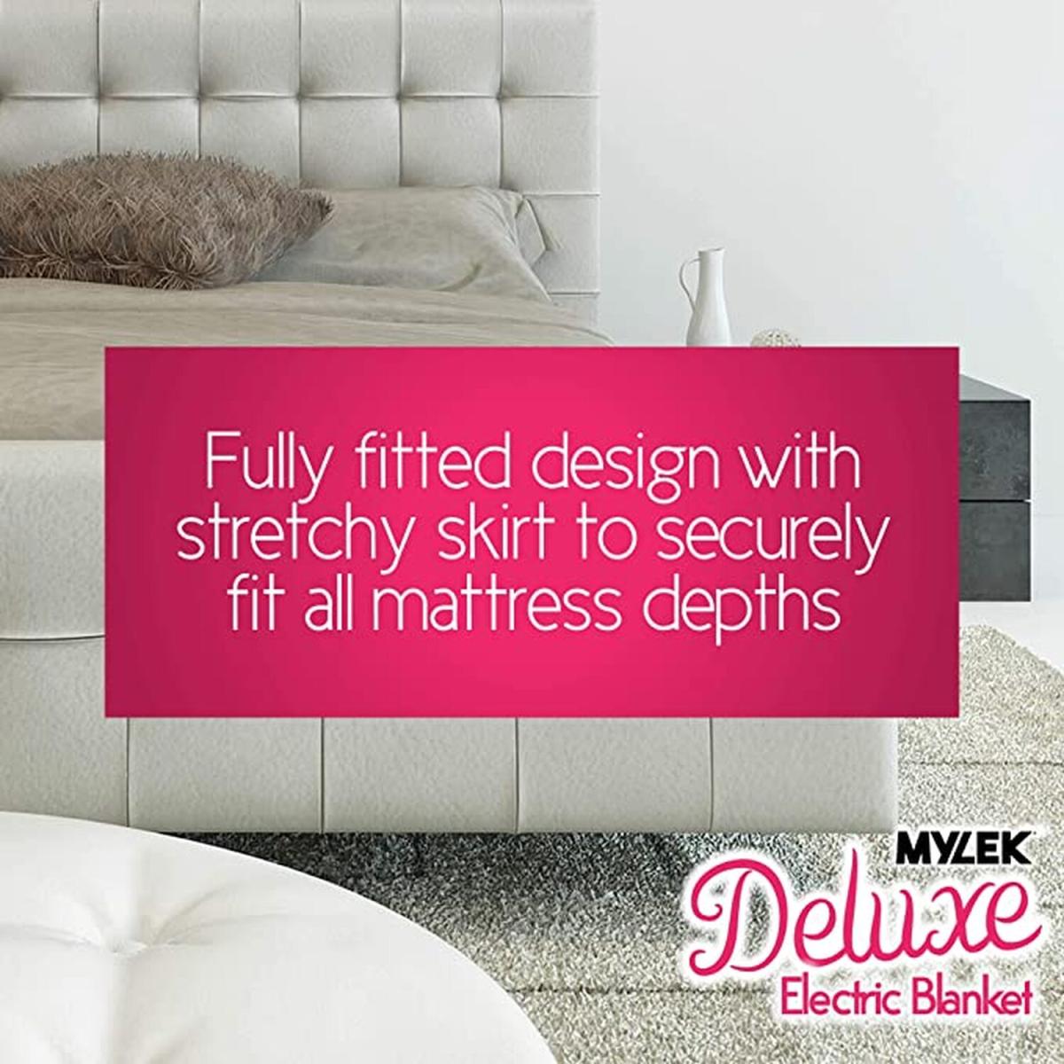 Electric Blanket Heated Mattress Cover Underblanket with Elasticated Skirt - White / Double – image 7