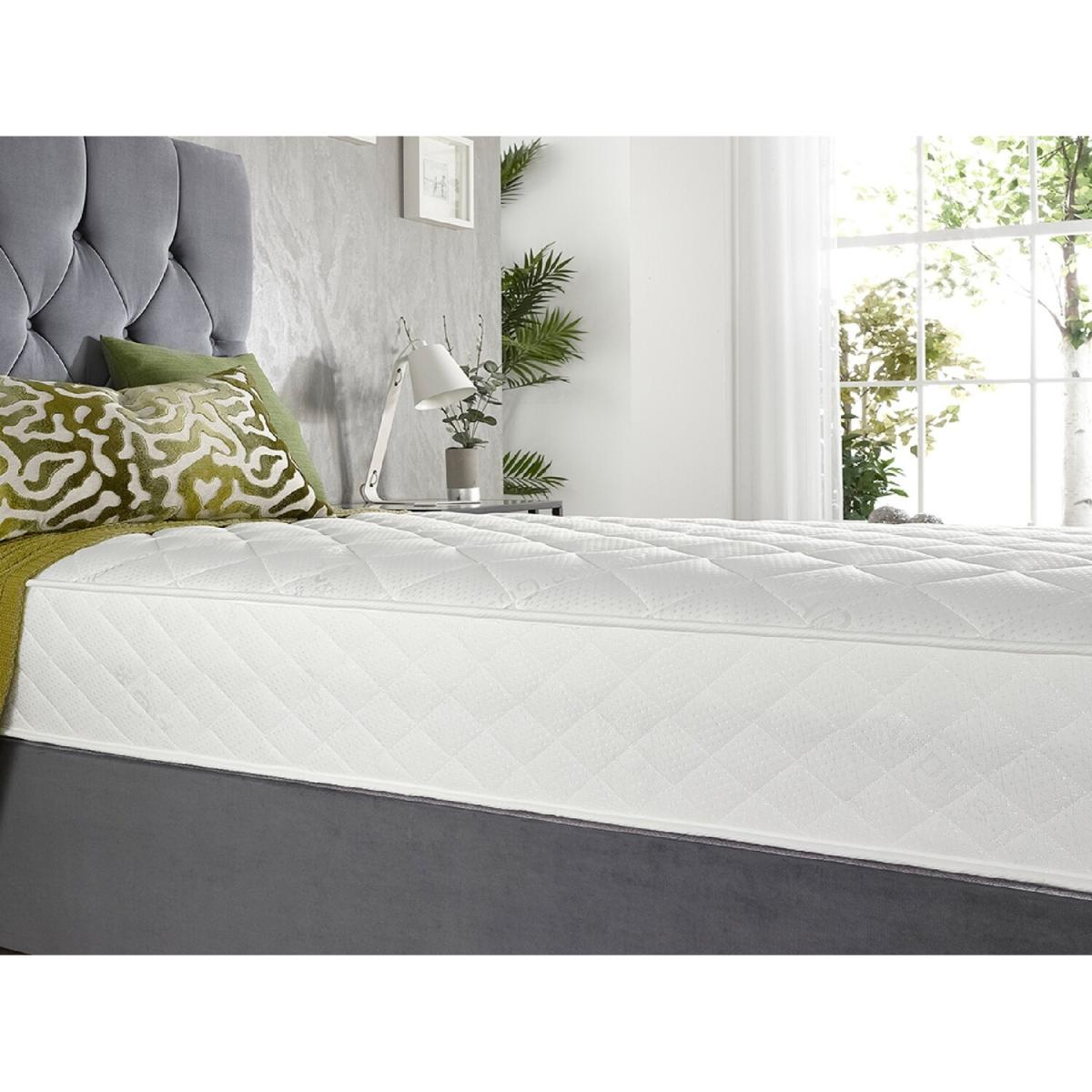 Aspire Comfort Memory Rolled Mattress, Size Double - White border and white top panel – image 2