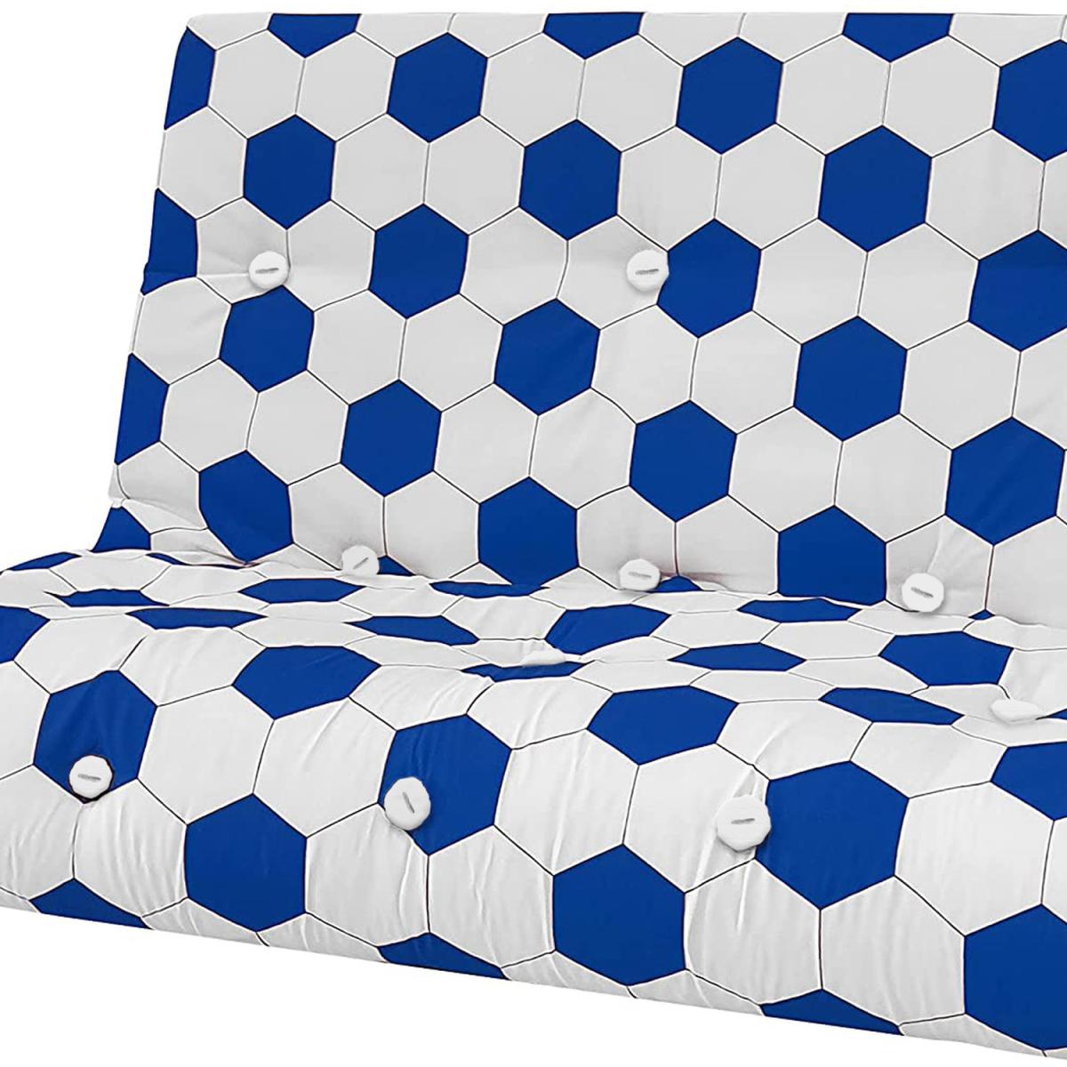 3 Seater Fibre Filled Futon Mattress - Lilac / Lilac – image 12