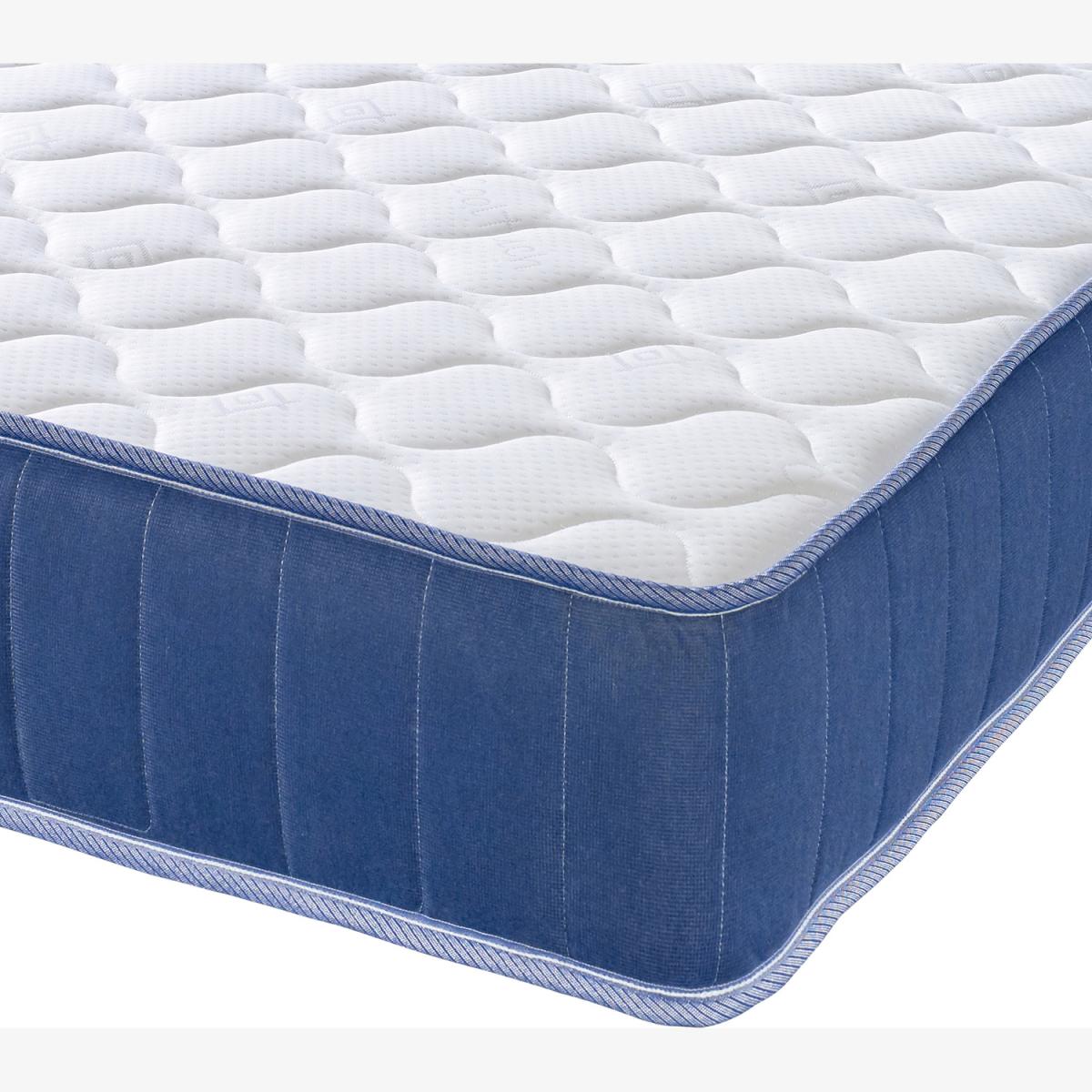The Cooltouch Core Blue Lagoon 22cm Deep Hybrid Foam Free Spring Mattress - White Cooltouch material, blue castellated border / Double – image 1
