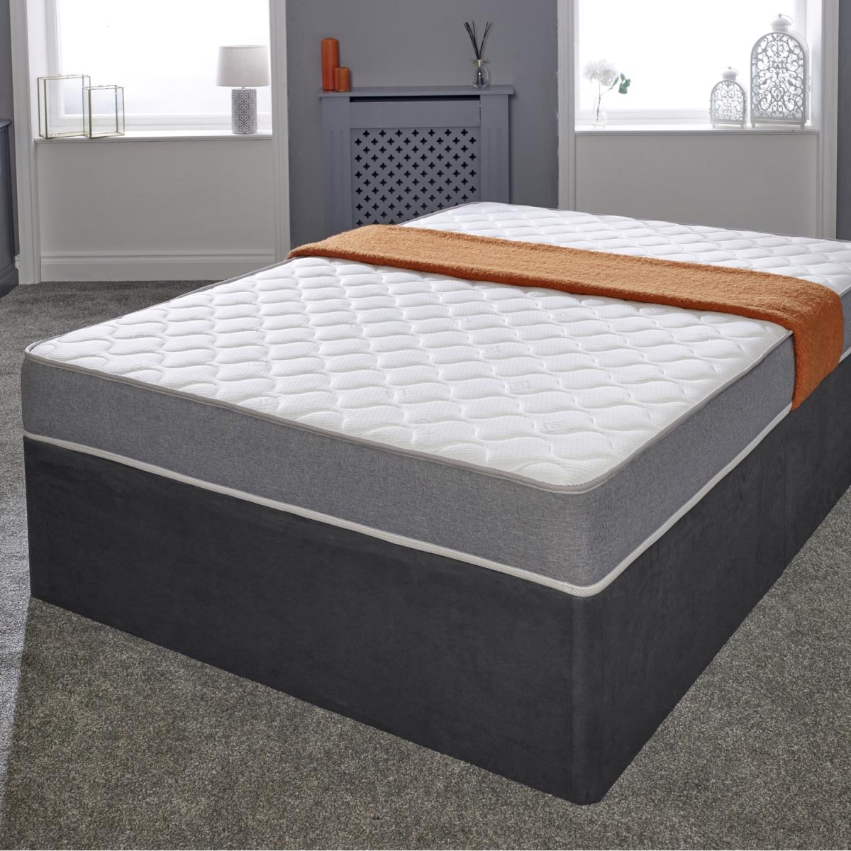 Cooltouch Essentials Grey 18cm Deep Quilted Hybrid Memory Foam  Spring Mattress - White / Double – image 2