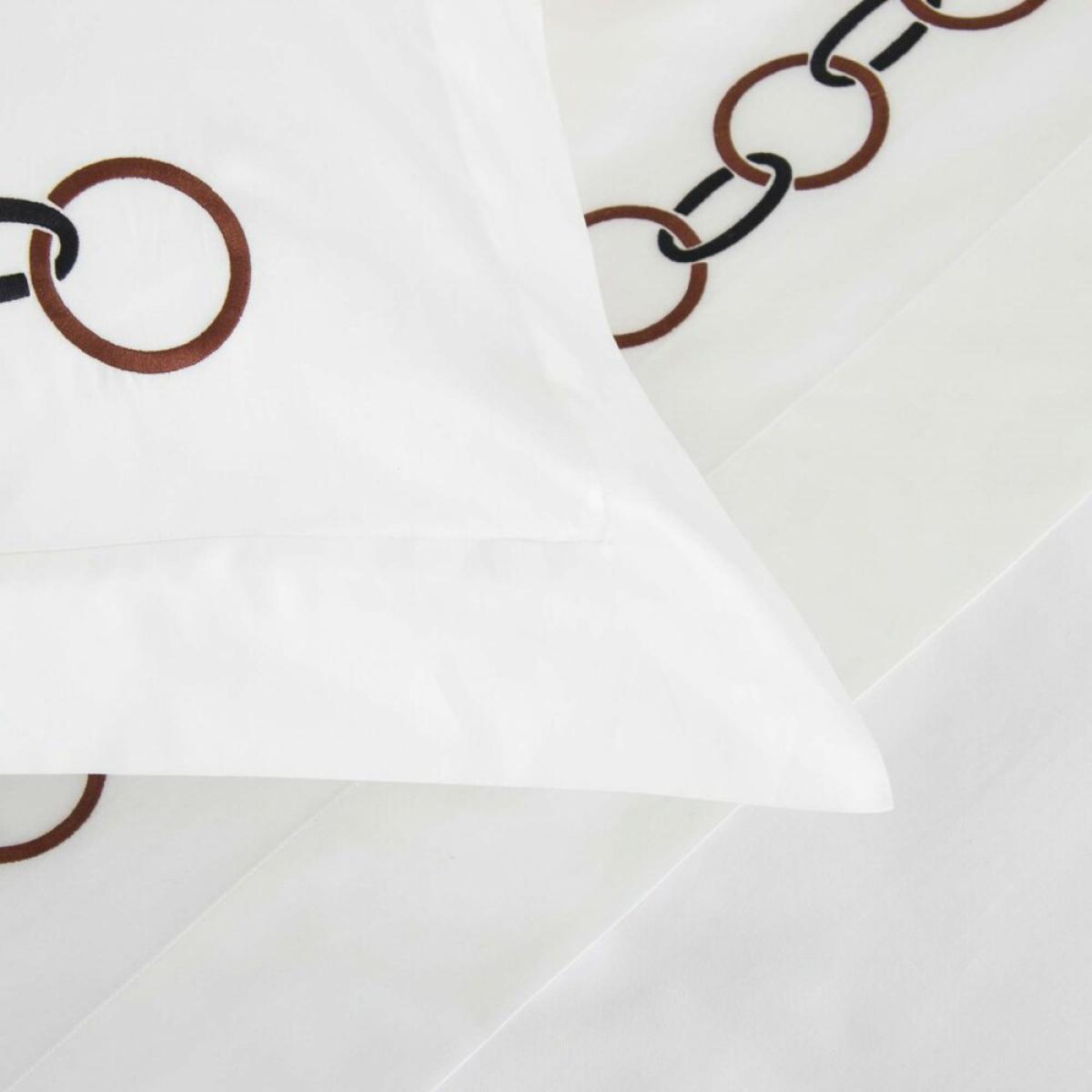 Frette - Links Embroidery Flat Sheet Set - Chesnut/Black – image 2