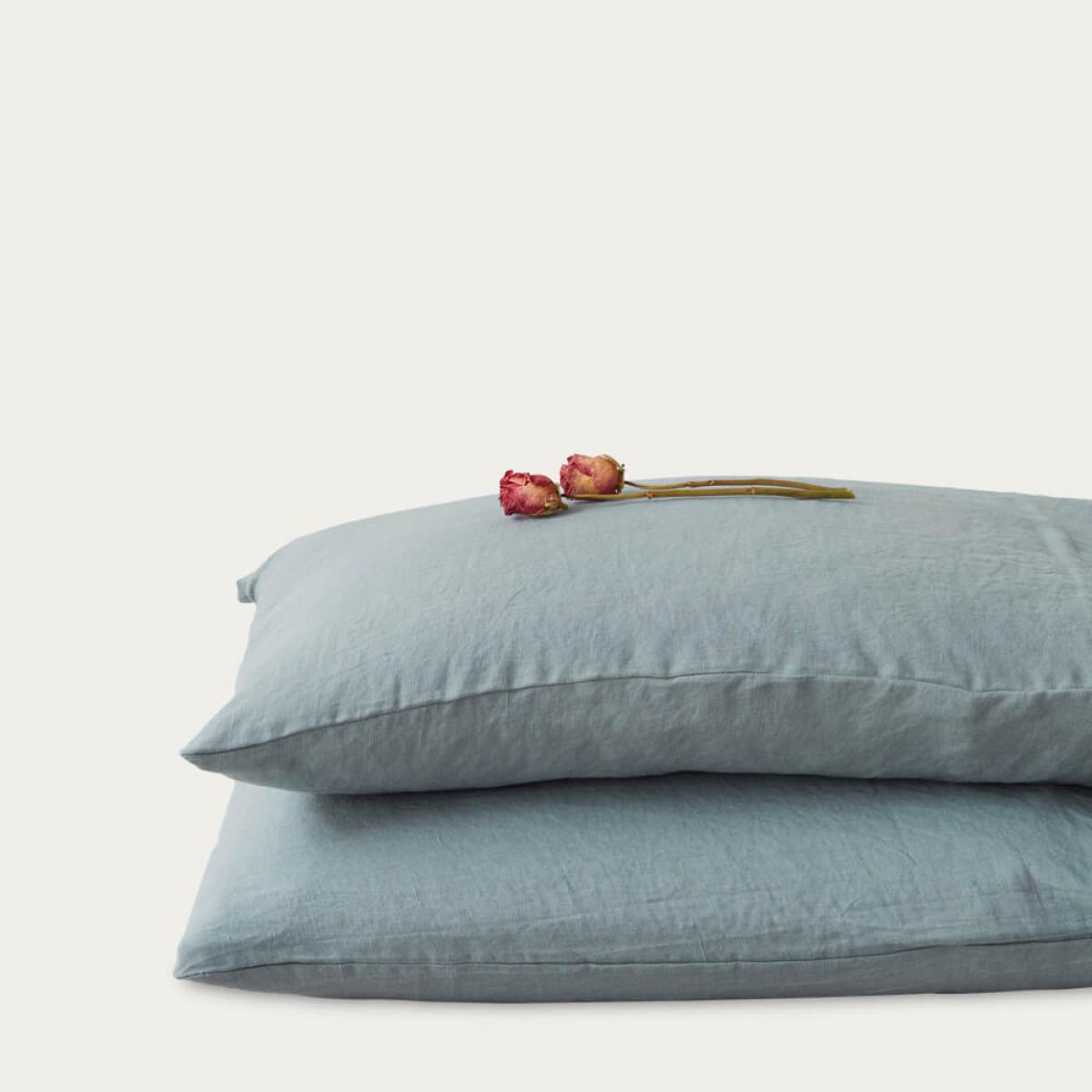 Blue Fog Washed Linen Bed Set – image 4