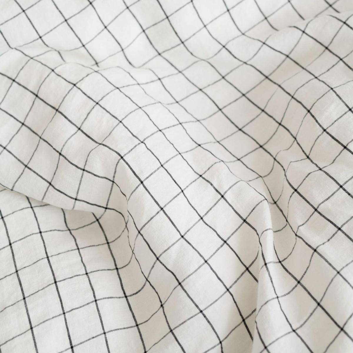 Grid Washed Linen Bed Set – image 6