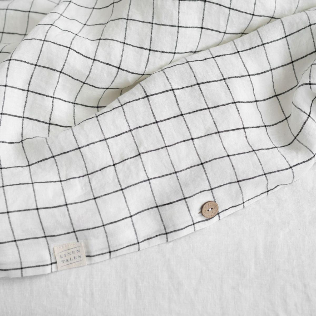 Grid Washed Linen Bed Set – image 8