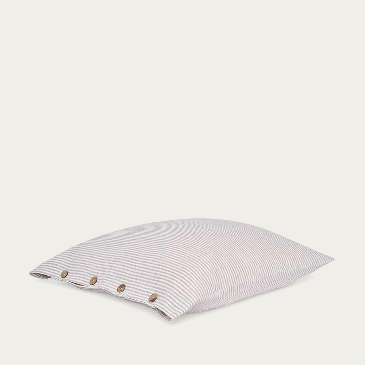 Beige/White Buttoned Hardcord Linen Bedding Bundle – image 4
