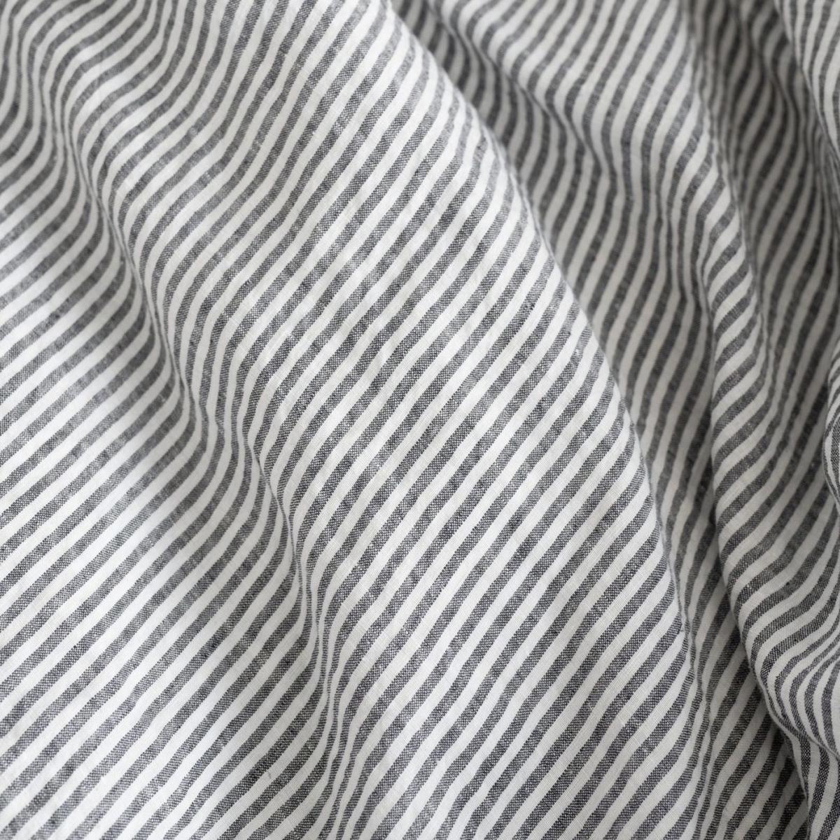 Thin Black Stripe Washed Linen Bed Set – image 6