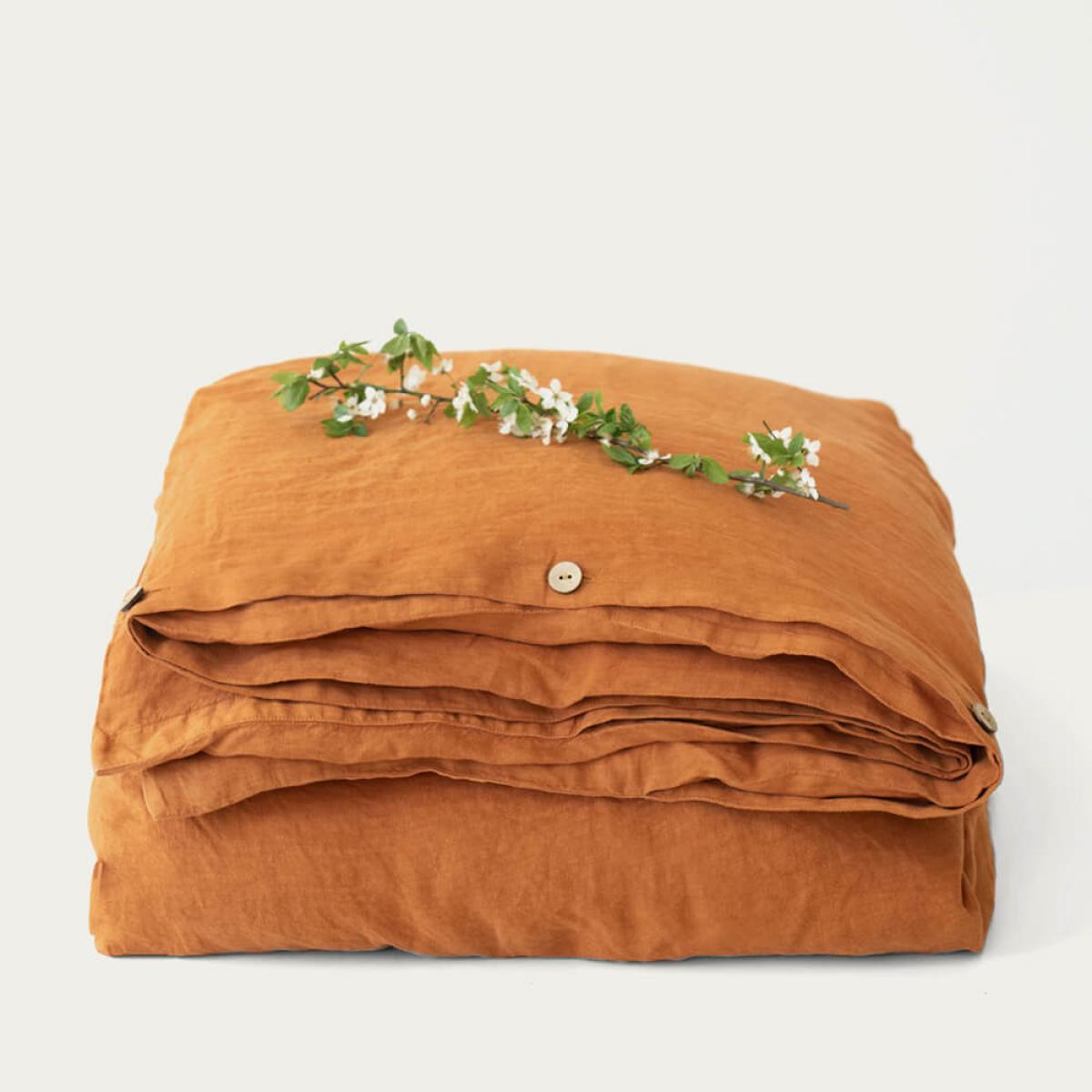 Almond Washed Linen Bed Set – image 2