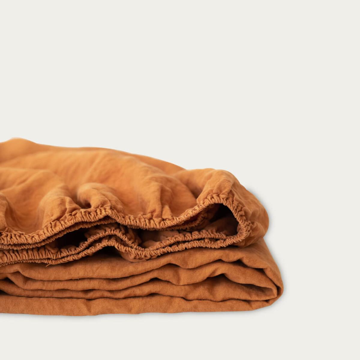 Almond Washed Linen Bed Set – image 3