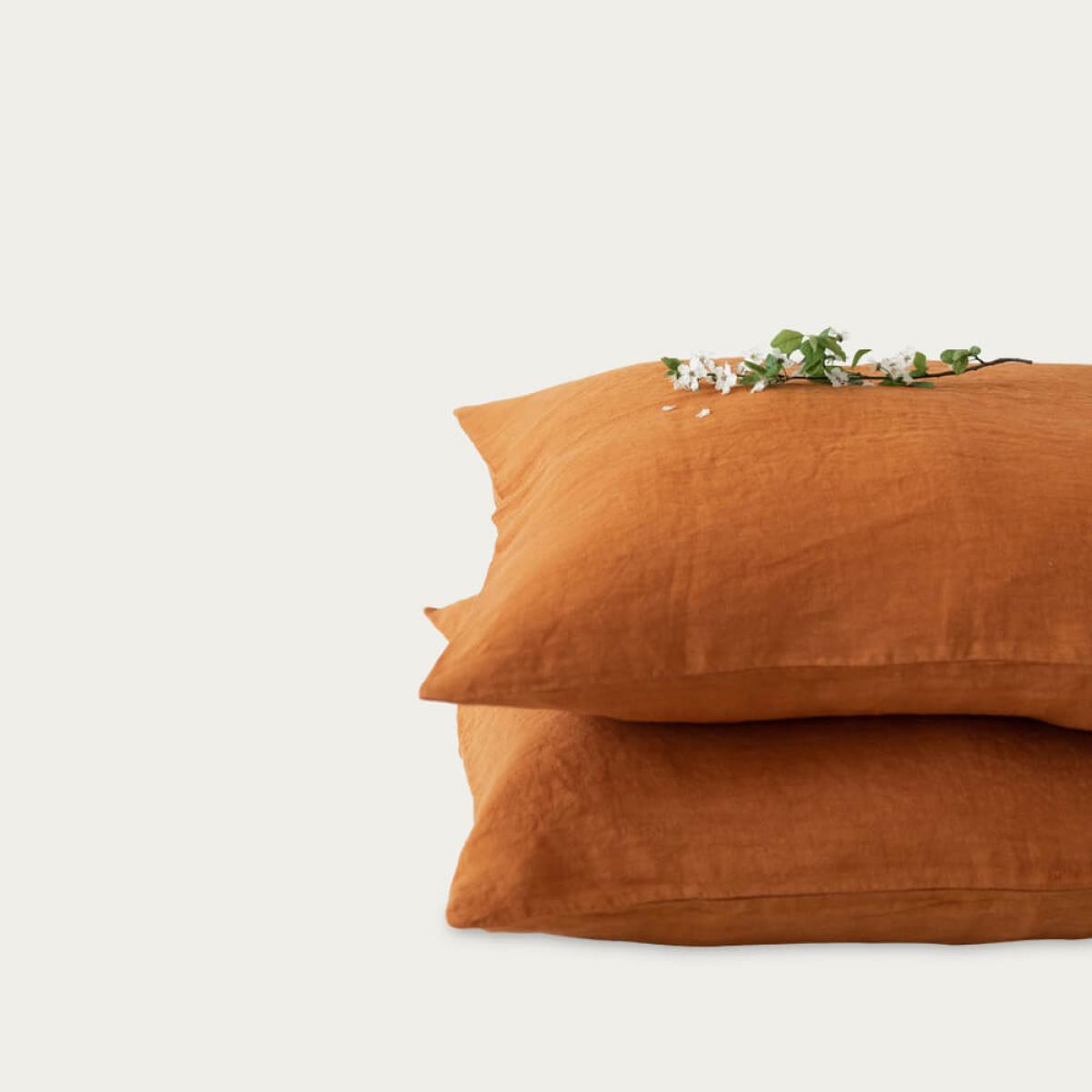 Almond Washed Linen Bed Set – image 4