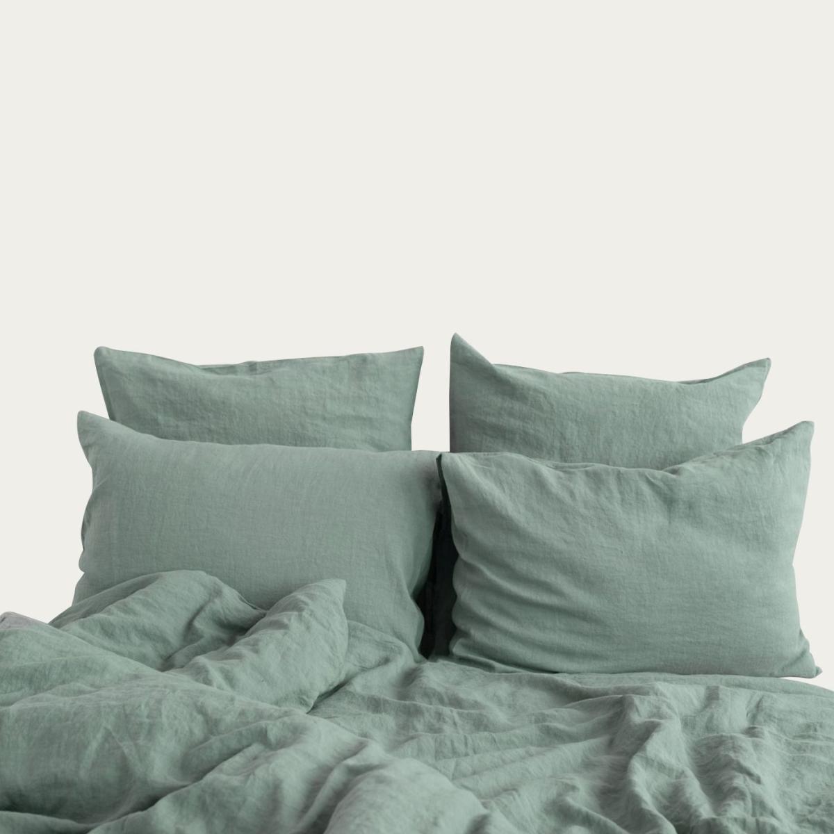 Green Milieu Washed Linen Bed Set – image 3