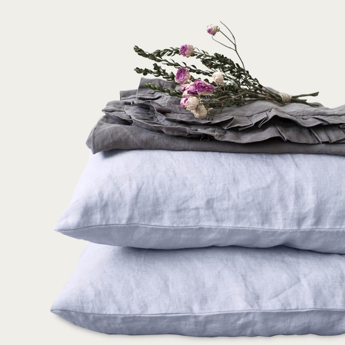 Grey Lilac Washed Linen Bed Set – image 4