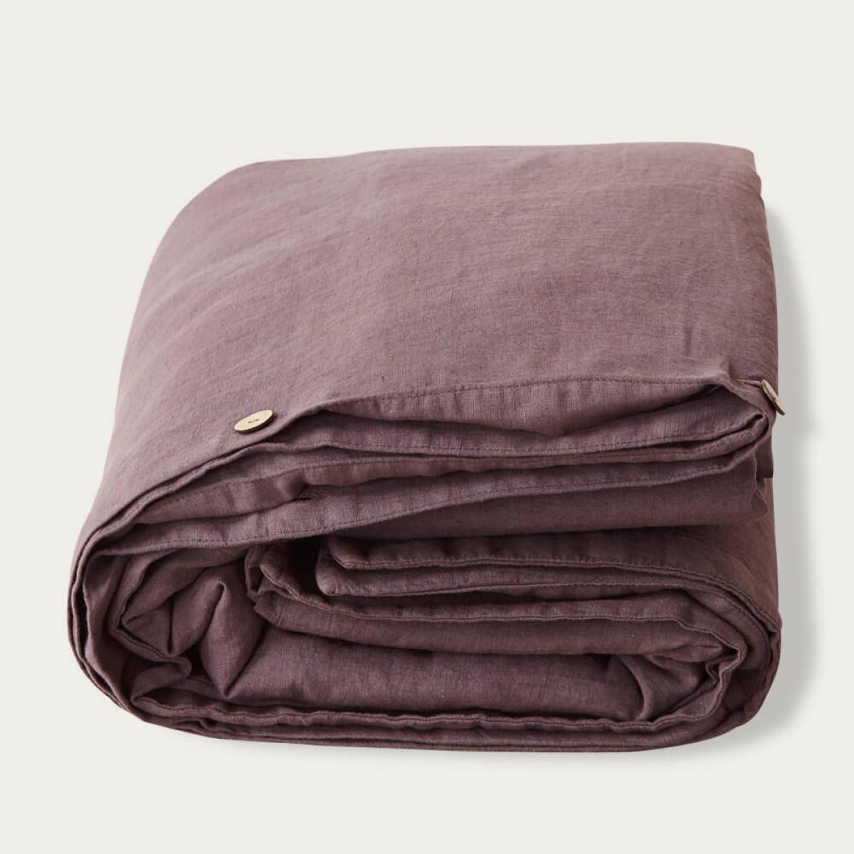 Plum Mauve Washed Linen Bed Set – image 3