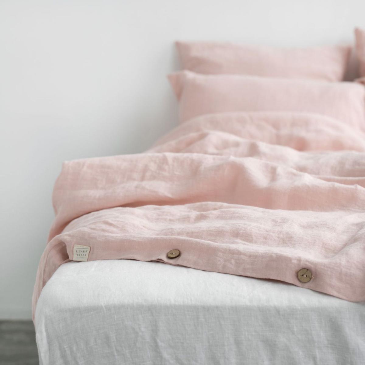 Misty Rose Washed Linen Bed Set – image 5