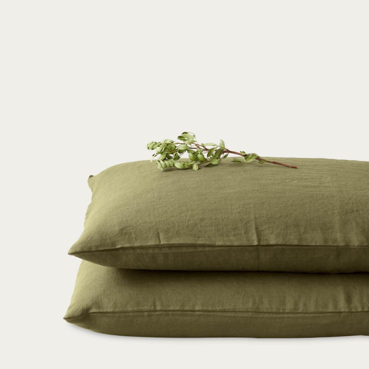 Martini Olive Washed Linen Bed Set – image 4