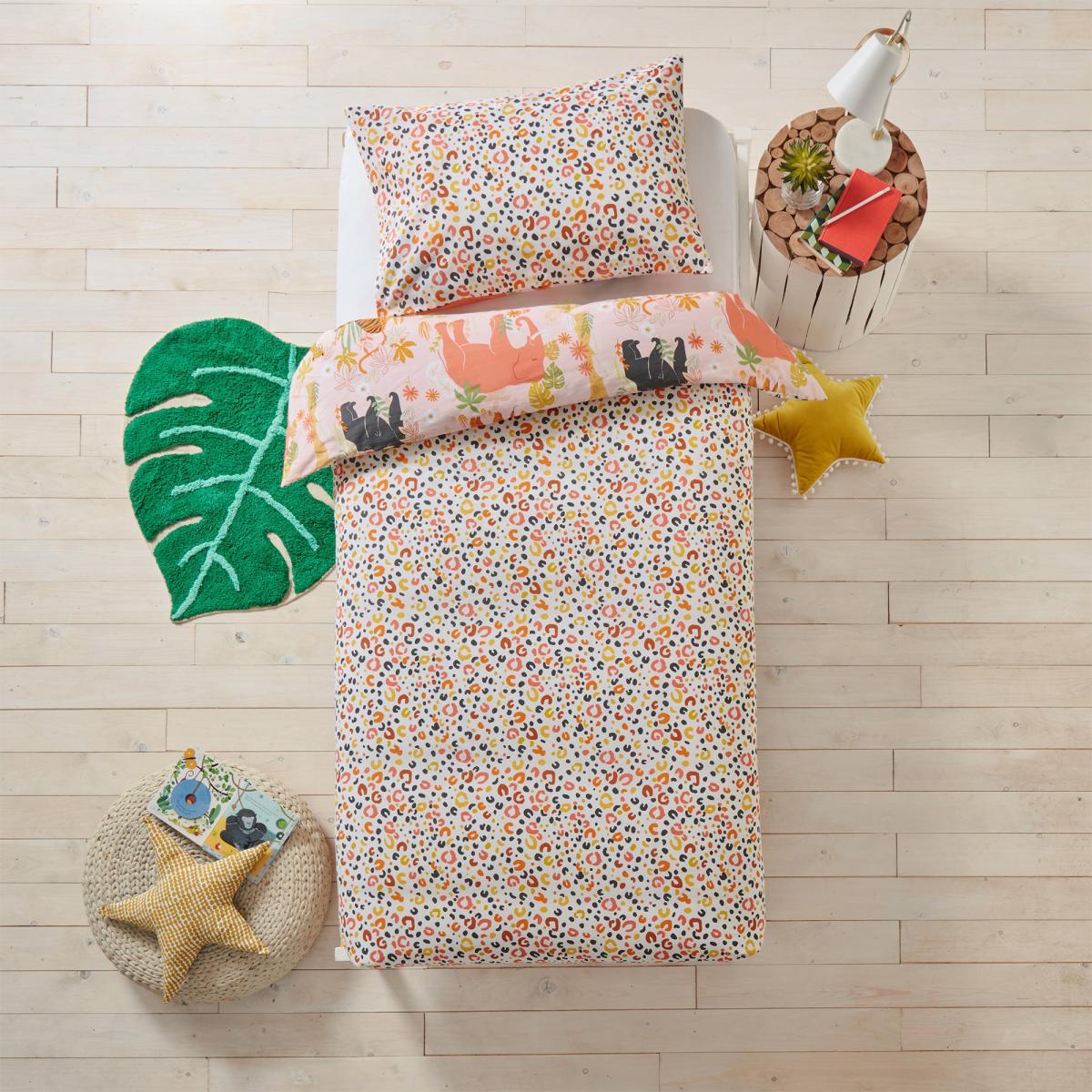 Endangered Floral 100% Cotton Duvet Cover and Pillowcase Set MultiColoured – image 2