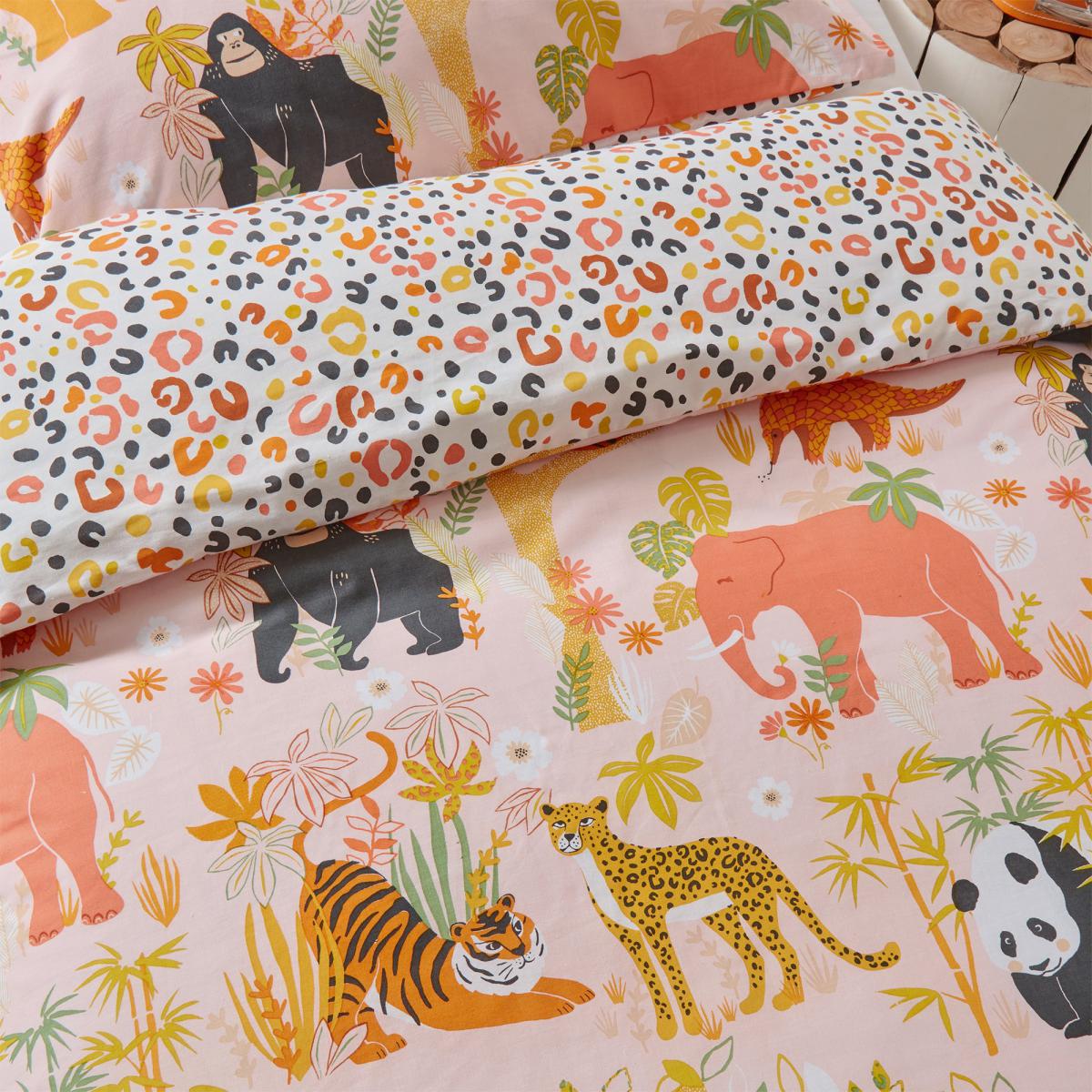 Endangered Floral 100% Cotton Duvet Cover and Pillowcase Set MultiColoured – image 3