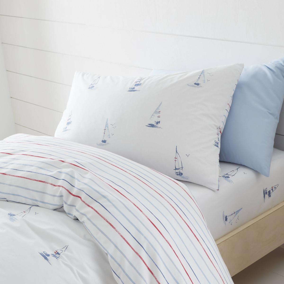 Bianca Fine Linens Sailing Boats 100% Cotton Duvet Cover and Pillowcase Set Blue – image 2