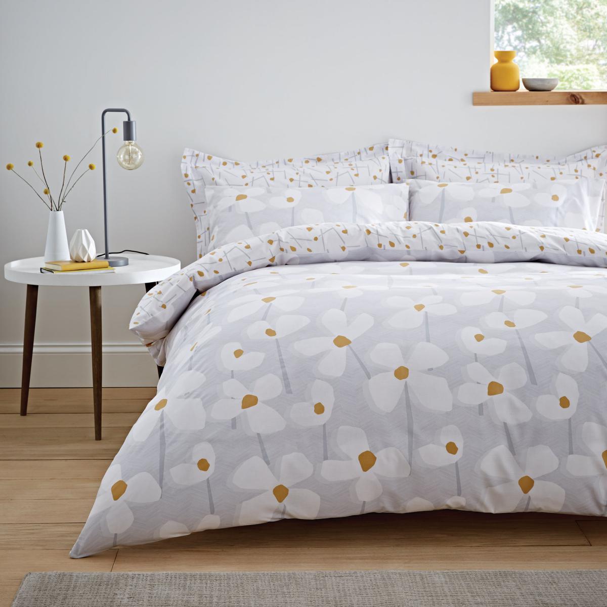 Elements Lena Reversible Grey Duvet Cover and Pillowcase Set Grey – image 2