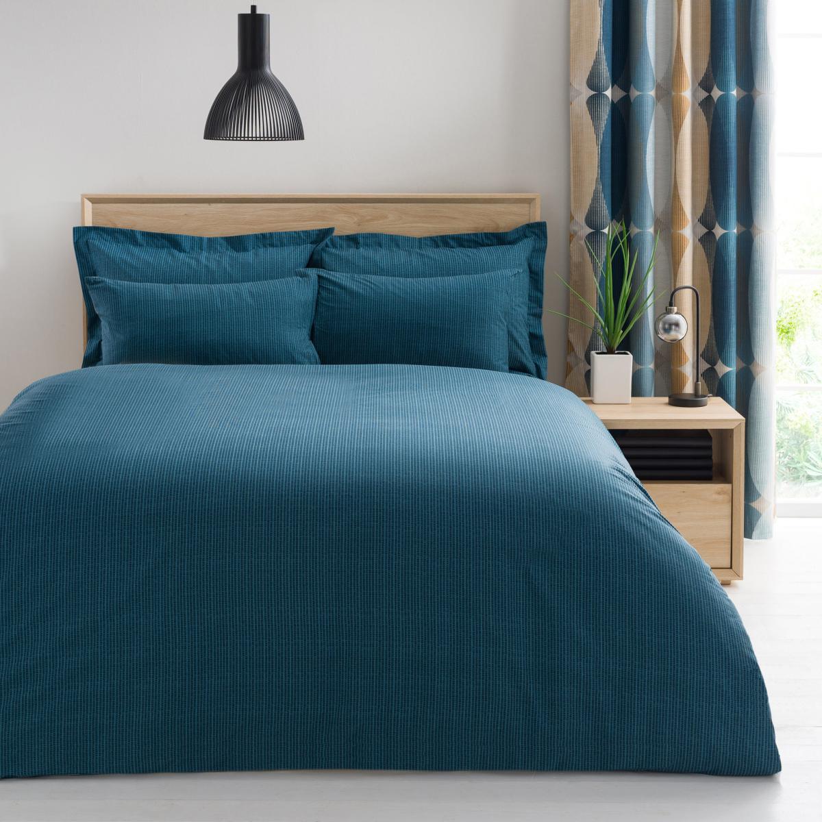 Elements Elijah Blue Reversible Duvet Cover and Pillowcase Set Blue, Yellow and White – image 3