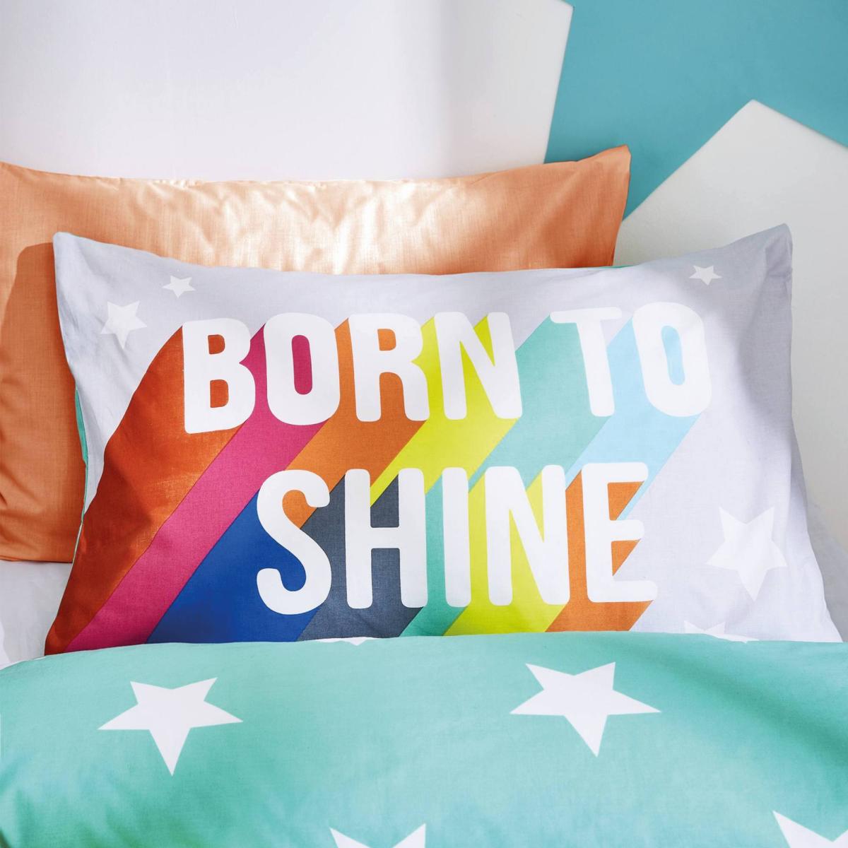 Born To Shine Duvet Cover and Pillowcase Set MultiColoured – image 3