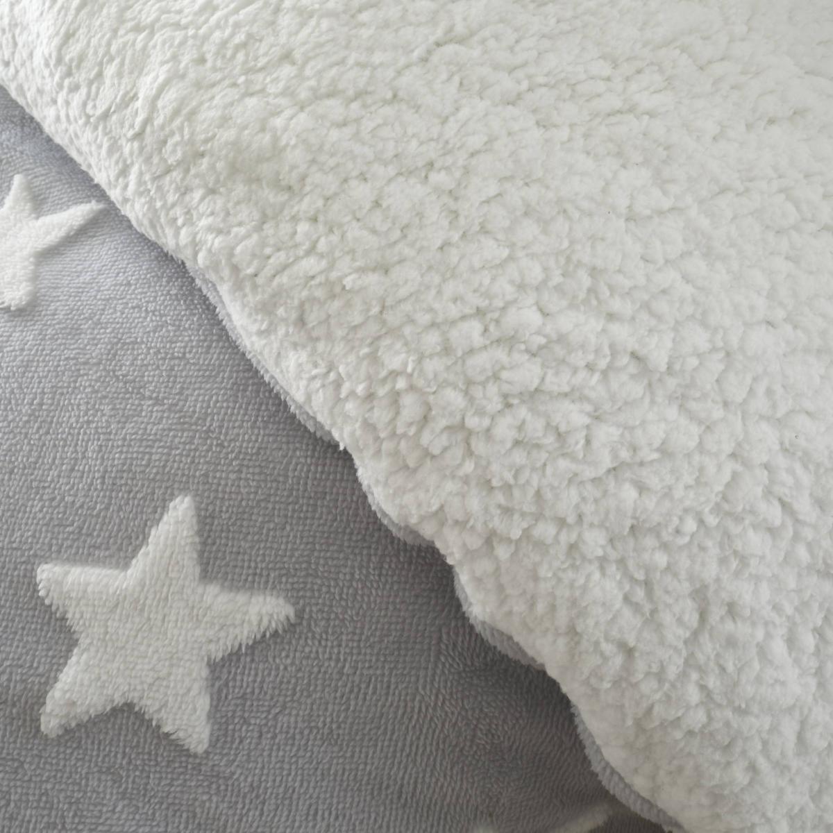 Catherine Lansfield Grey Cosy Tufted Fleece Duvet Cover and Pillowcase Set Grey – image 4