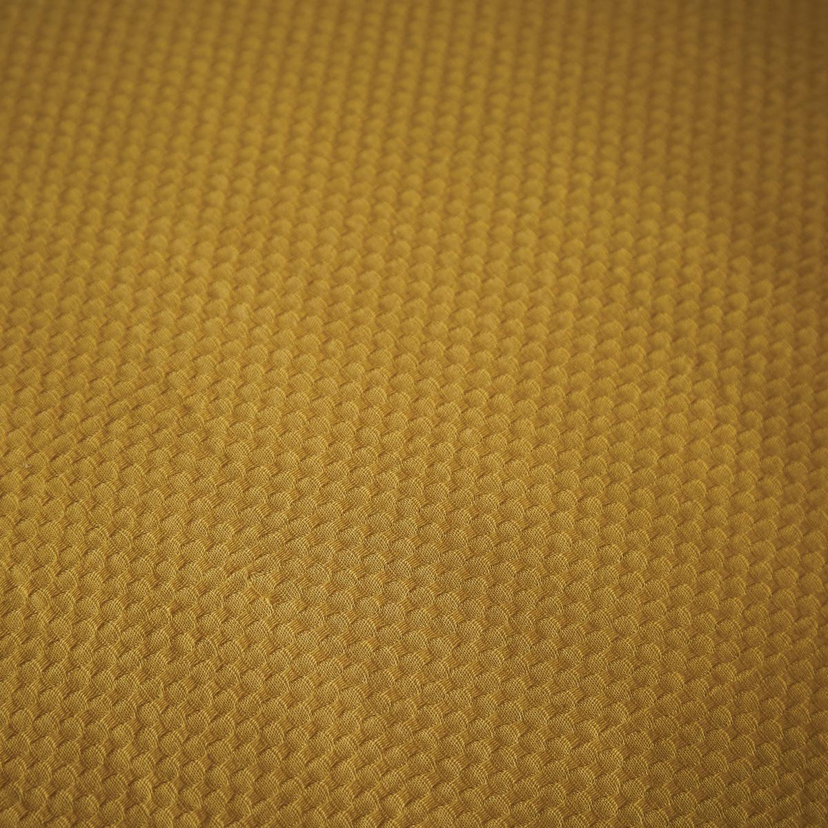 Chester Yellow Waffle 100% Cotton Duvet Cover and Pillowcase Set Yellow – image 2