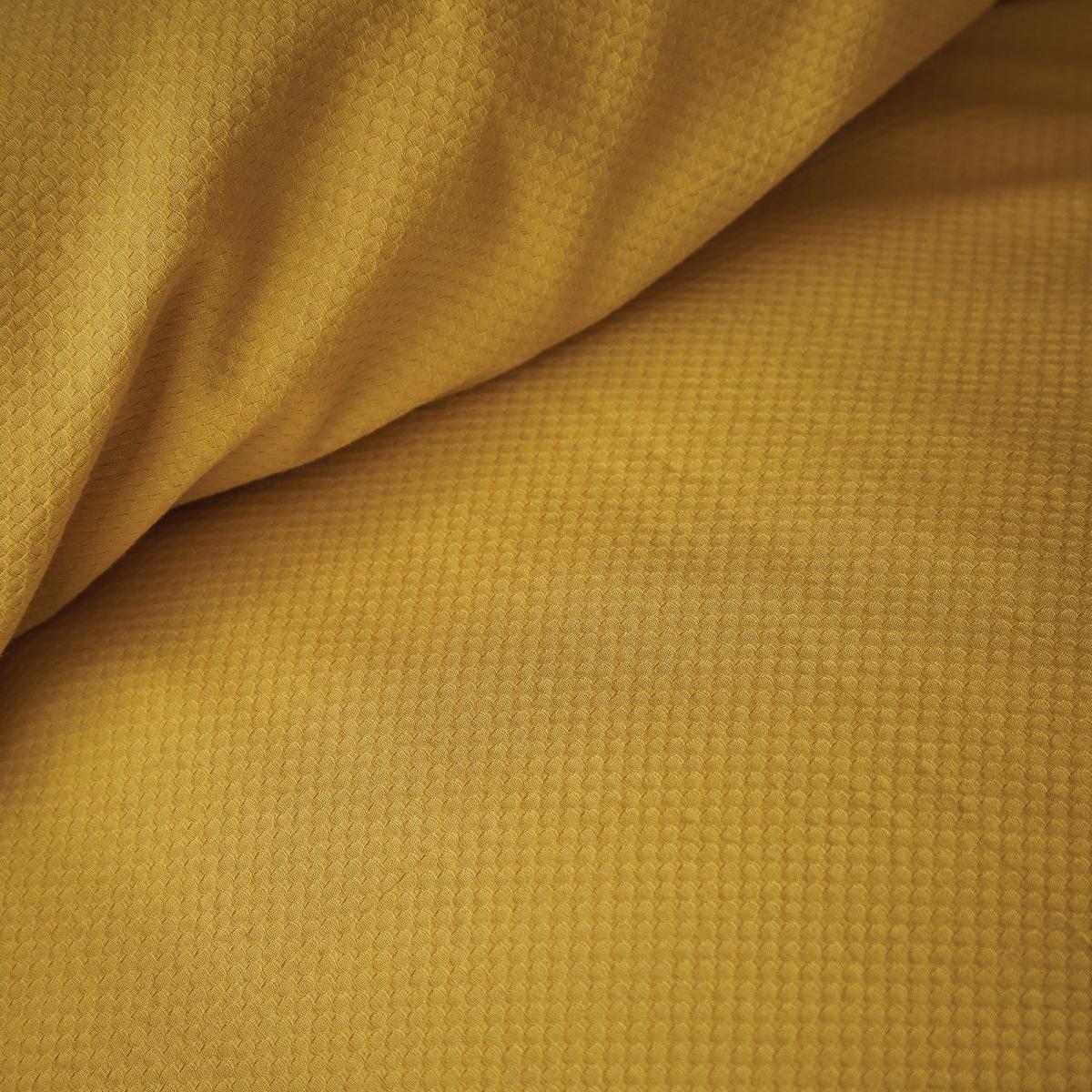 Chester Yellow Waffle 100% Cotton Duvet Cover and Pillowcase Set Yellow – image 3