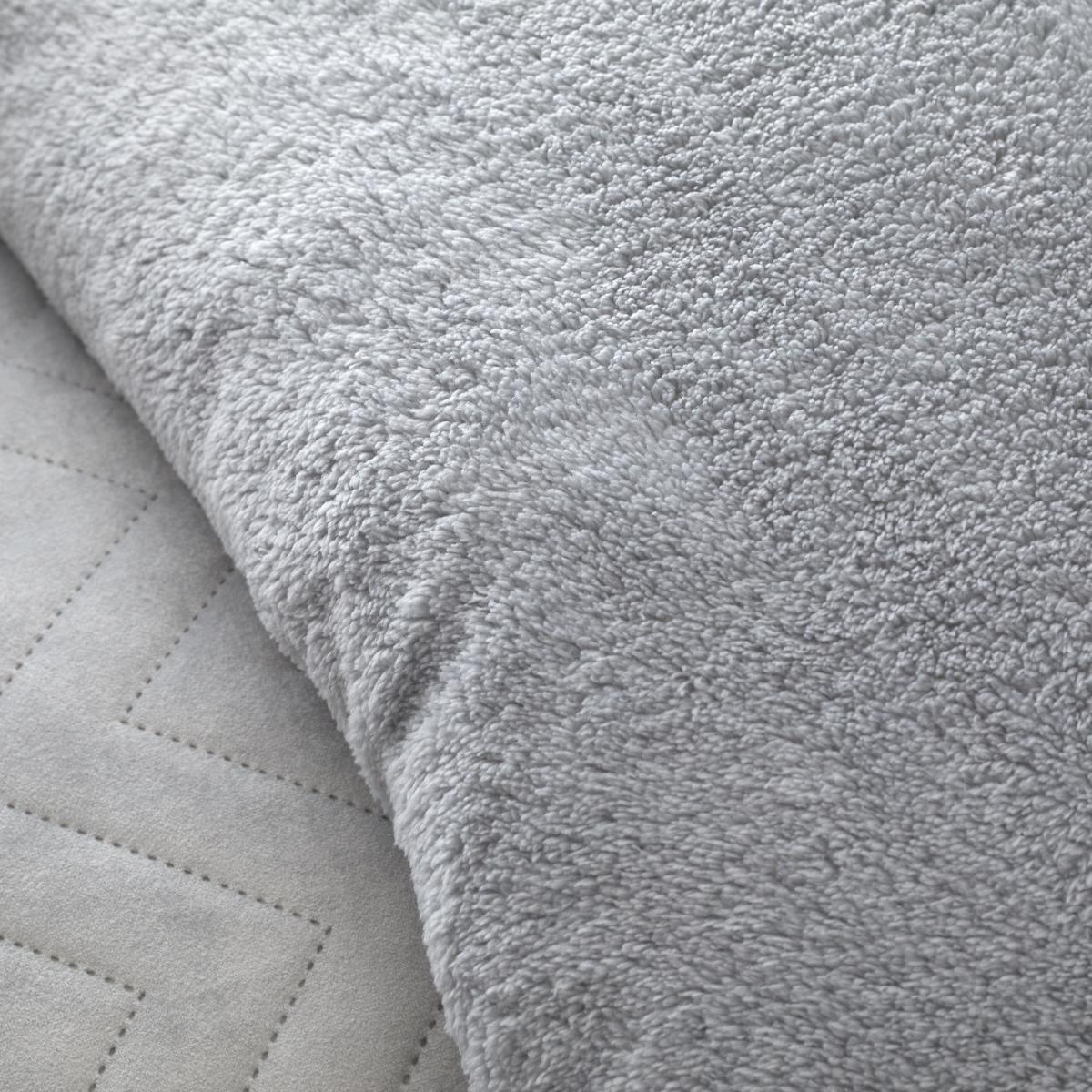 Catherine Lansfield Silver So Soft Velvet Touch Zig Zag Pinsonic Duvet Cover and Pillowcase Set Silver – image 4