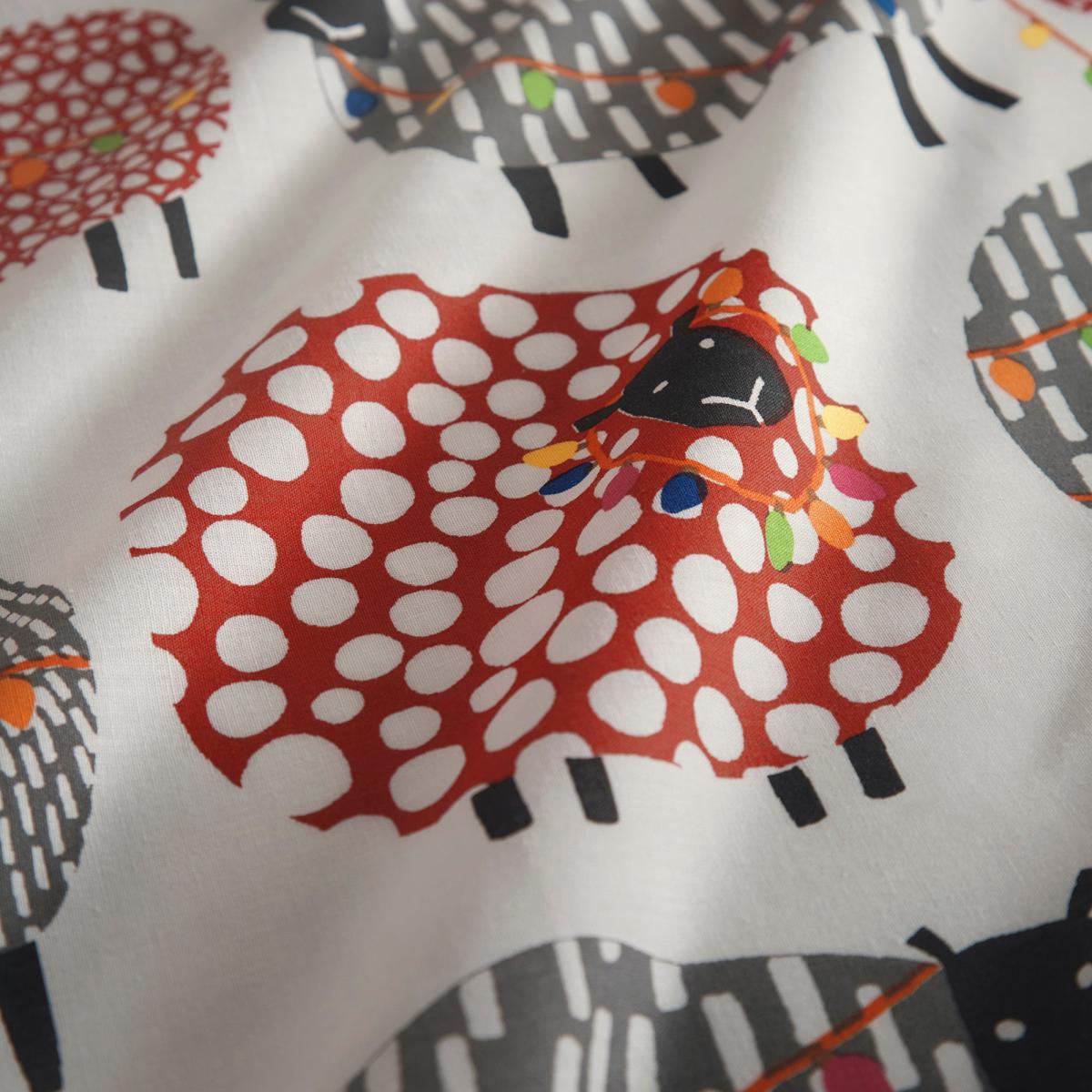 Fusion Dotty Sheep Red Reversible Duvet Cover and Pillowcase Set Red, White and Yellow – image 5