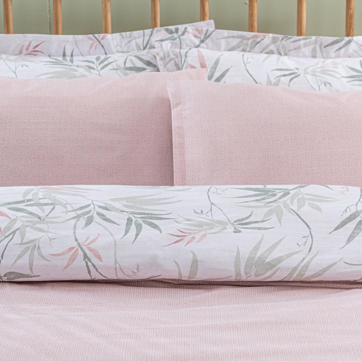 Shino Floral Reversible Duvet Cover and Pillowcase Set Pink/Grey – image 3