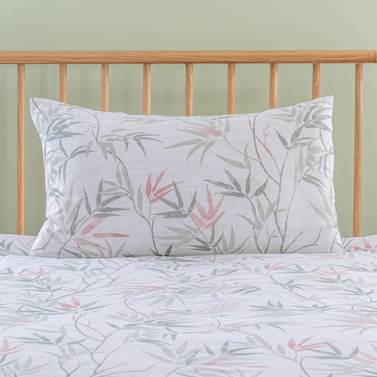 Shino Floral Reversible Duvet Cover and Pillowcase Set Pink/Grey – image 6