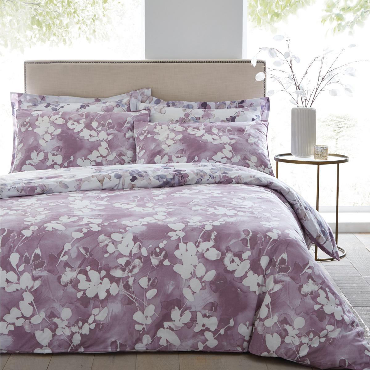 Honesty Mauve Reversible Duvet Cover and Pillowcase Set Purple – image 2