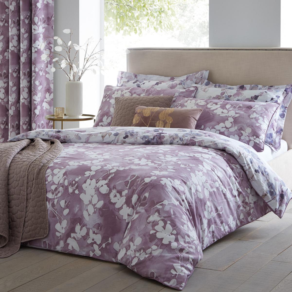 Honesty Mauve Reversible Duvet Cover and Pillowcase Set Purple – image 6