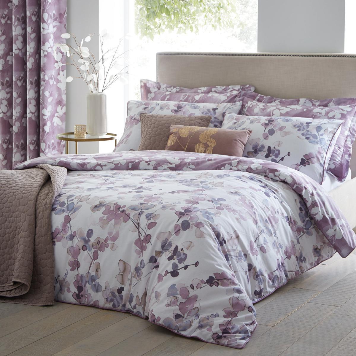 Honesty Mauve Reversible Duvet Cover and Pillowcase Set Purple – image 8