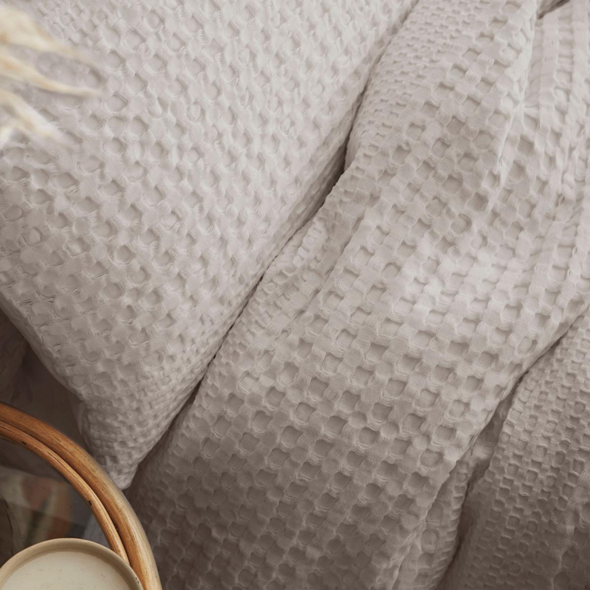 Pineapple Elephant Caspian 100% Cotton Waffle Stone Duvet Cover and Pillowcase Set Stone (Grey) – image 3