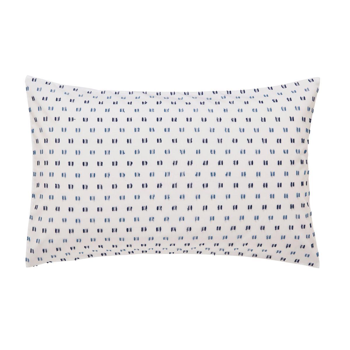 Helena Springfield Moda Woven Dash Indigo 100% Cotton Duvet Cover and Pillowcase Set Blue and White – image 2