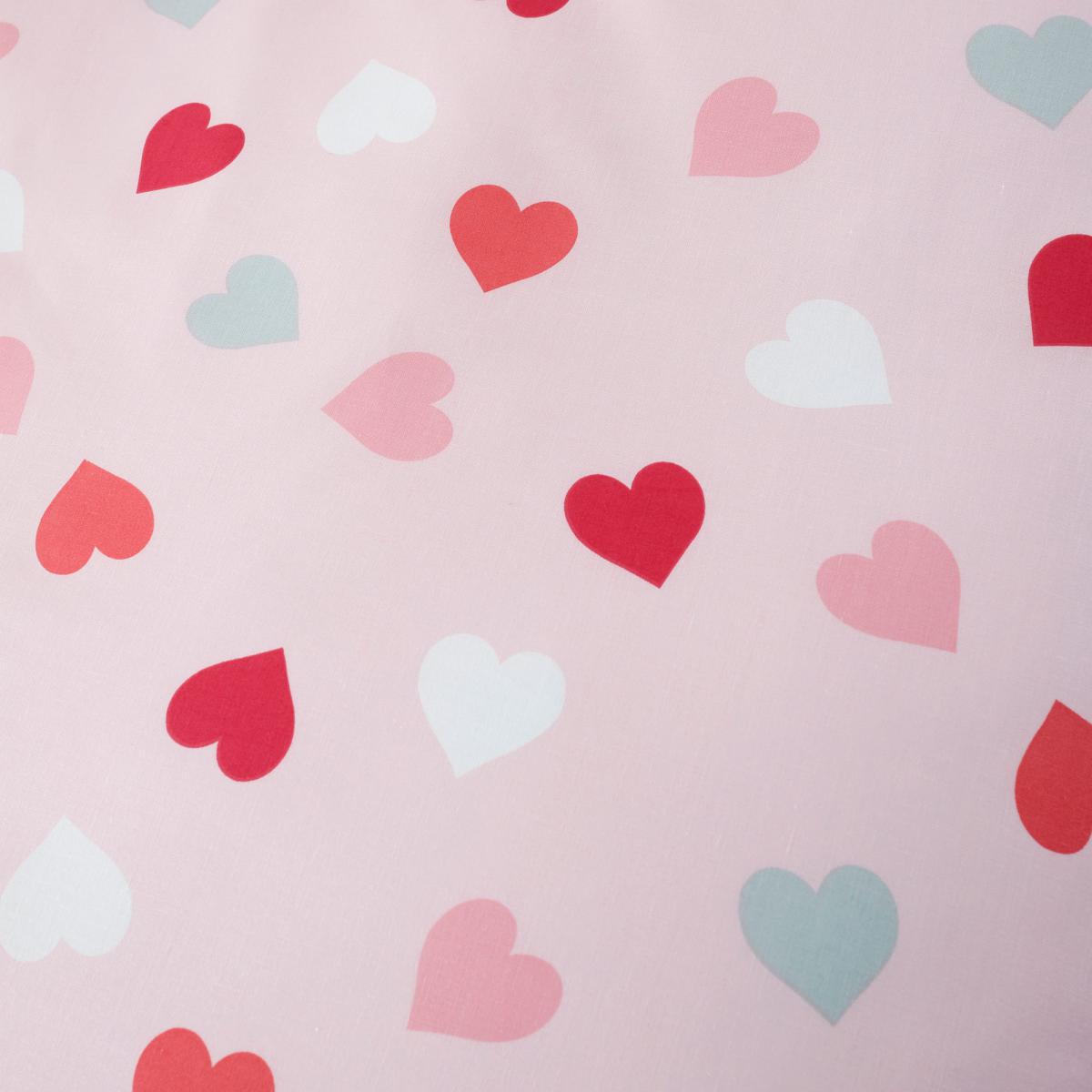 Loveable Hearts Duvet Cover and Pillowcase Set Pink – image 4