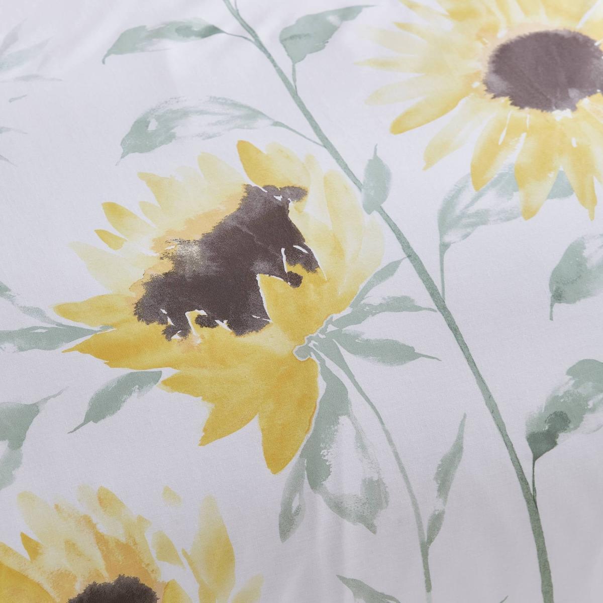 Catherine Lansfield Painted Sunflowers Duvet Cover and Pillowcase Set Yellow – image 4