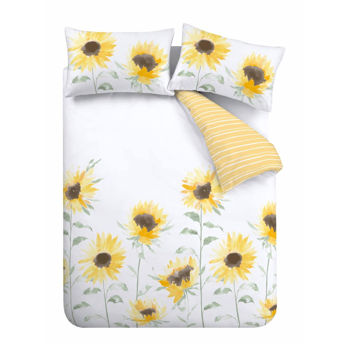 Catherine Lansfield Painted Sunflowers Duvet Cover and Pillowcase Set Yellow – image 5