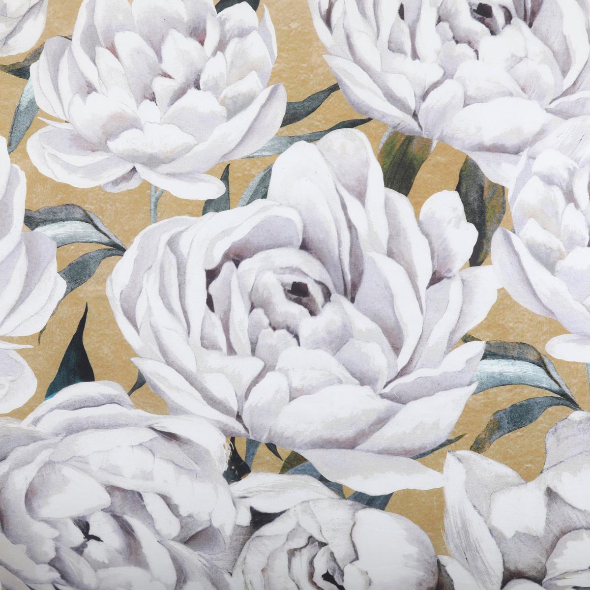 Avery Green Ava Floral Gold 100% Cotton Sateen Duvet Cover and Pillowcase Set Gold – image 3