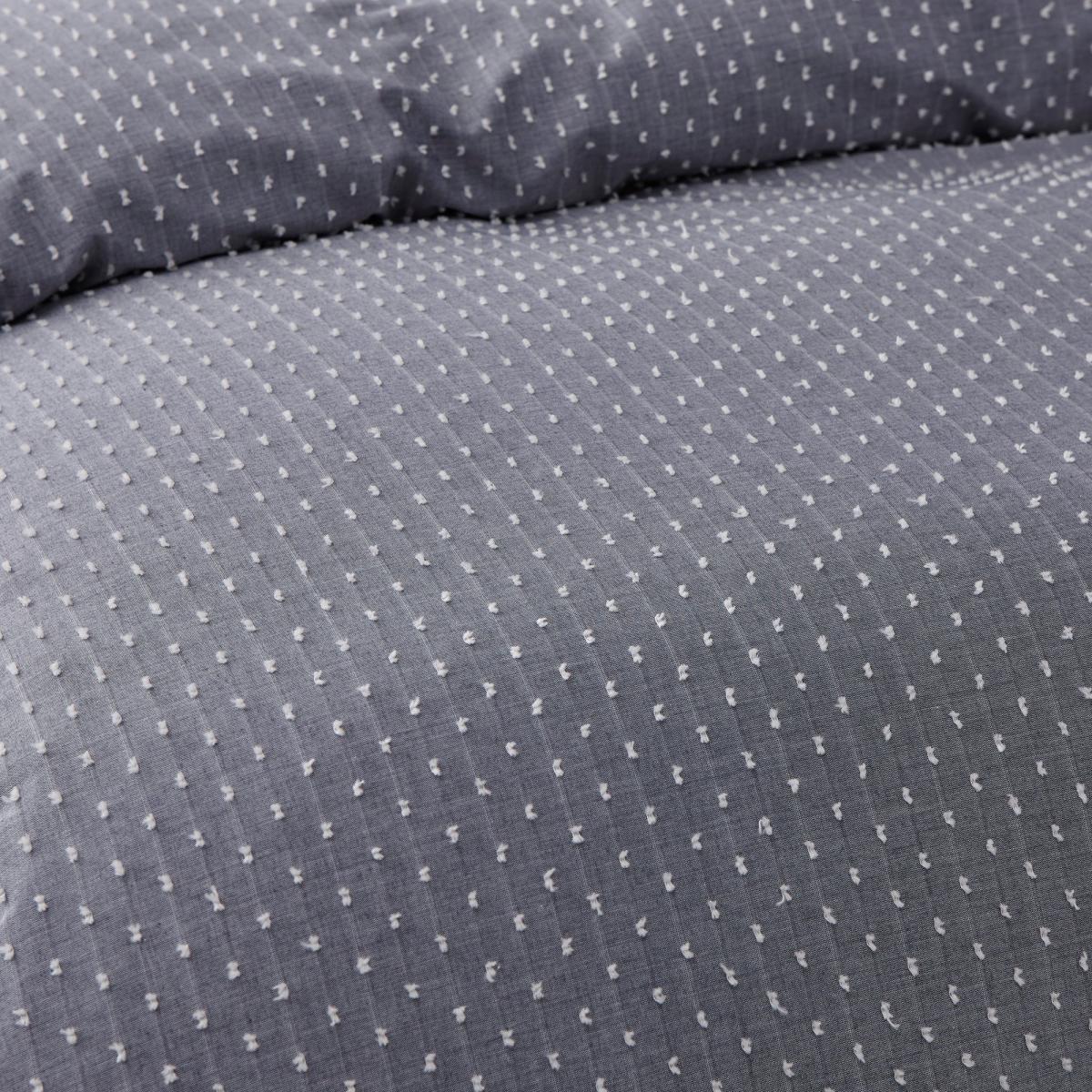 Maddox Denim Textured Polka Dot 100% Cotton Duvet Cover and Pillowcase Set Blue – image 3