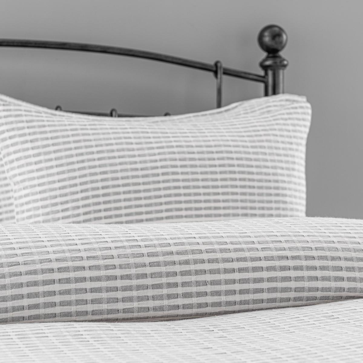 Carson Grey 100% Cotton Duvet Cover and Pillowcase Set Light Grey – image 6