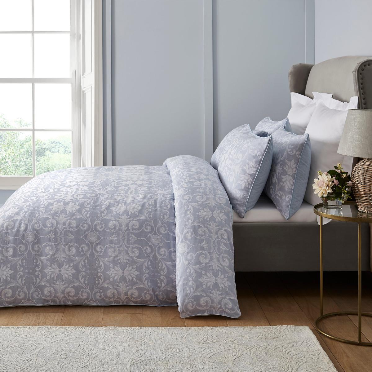 Dorma Regency 100% Cotton Duvet Cover and Pillowcase Set Blue – image 2