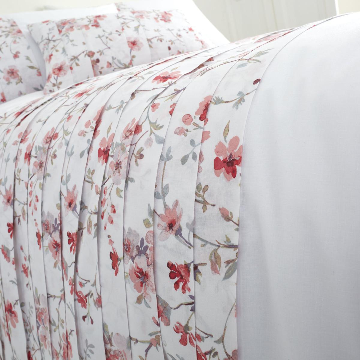 Catherine Lansfield Jasmine Floral Reverisble Duvet Cover and Pillowcase Set White and Pink – image 3