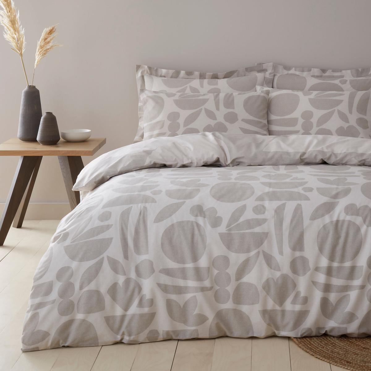 Leif 100% Organic Cotton Duvet Cover and Pillowcase Set Natural (Cream) – image 2