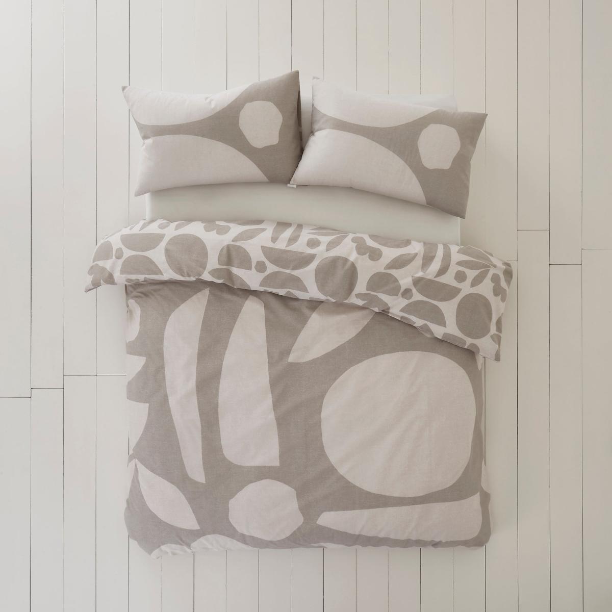 Leif 100% Organic Cotton Duvet Cover and Pillowcase Set Natural (Cream) – image 3