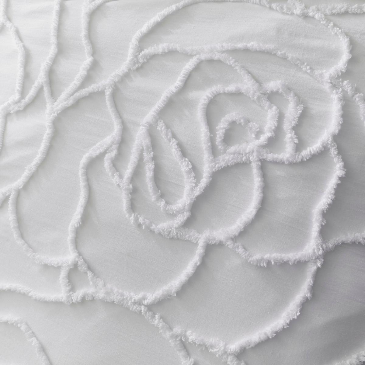 Talia White Tufted 100% Cotton Duvet Cover and Pillowcase Set White – image 4