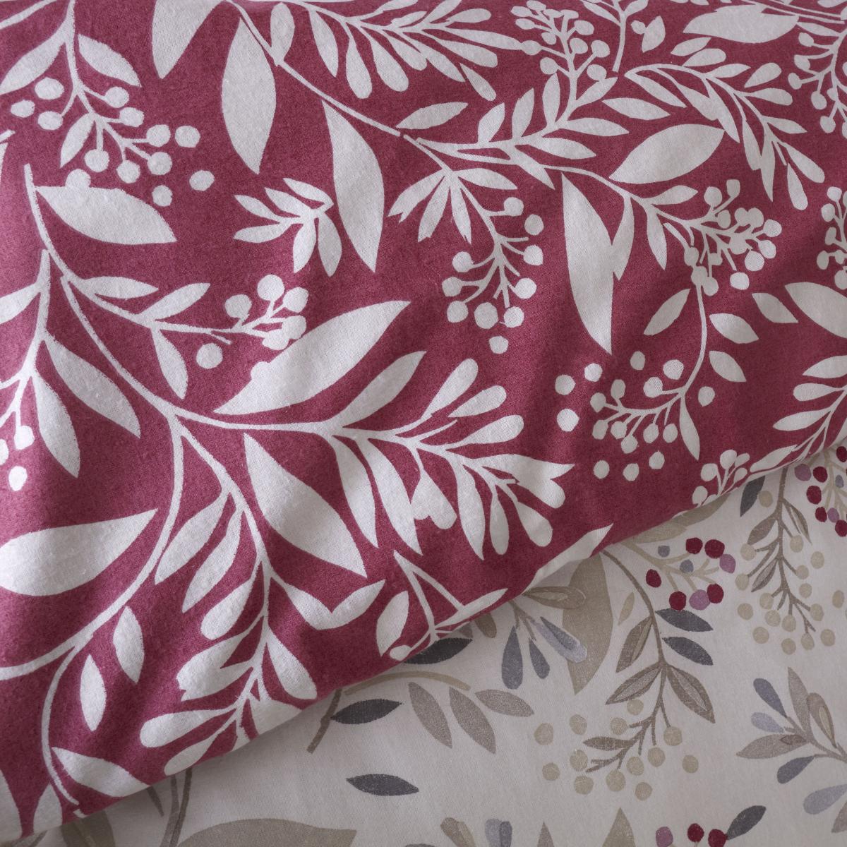 Catherine Lansfield Lingonberry Brushed Cotton Floral Duvet Cover and Pillowcase Set Natural – image 3