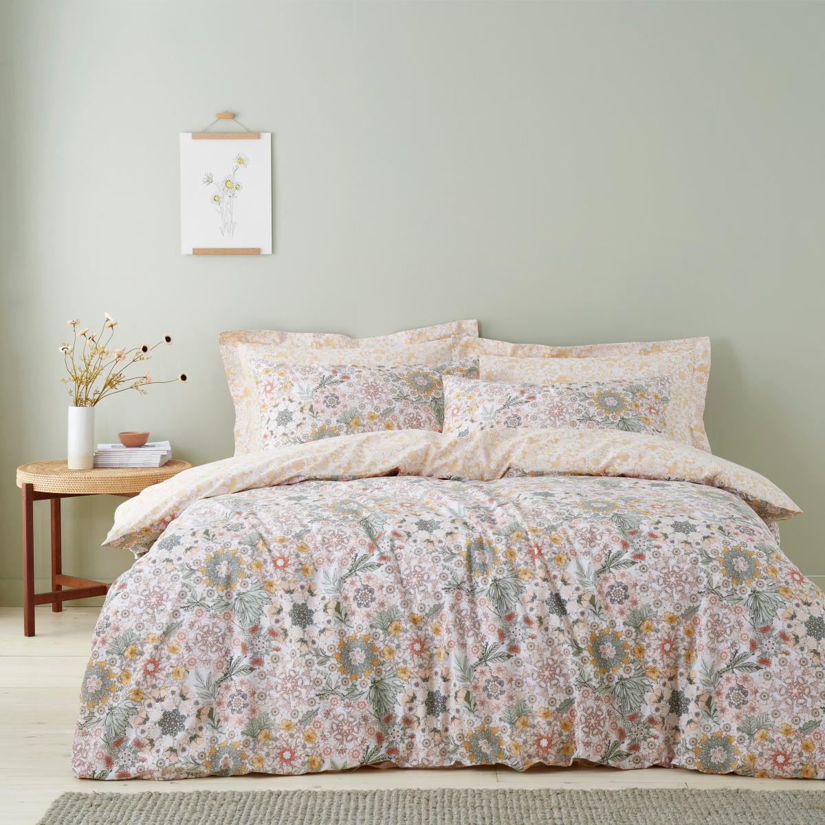Hettie Blush 100% Cotton Duvet Cover and Pillowcase Set Blush – image 2